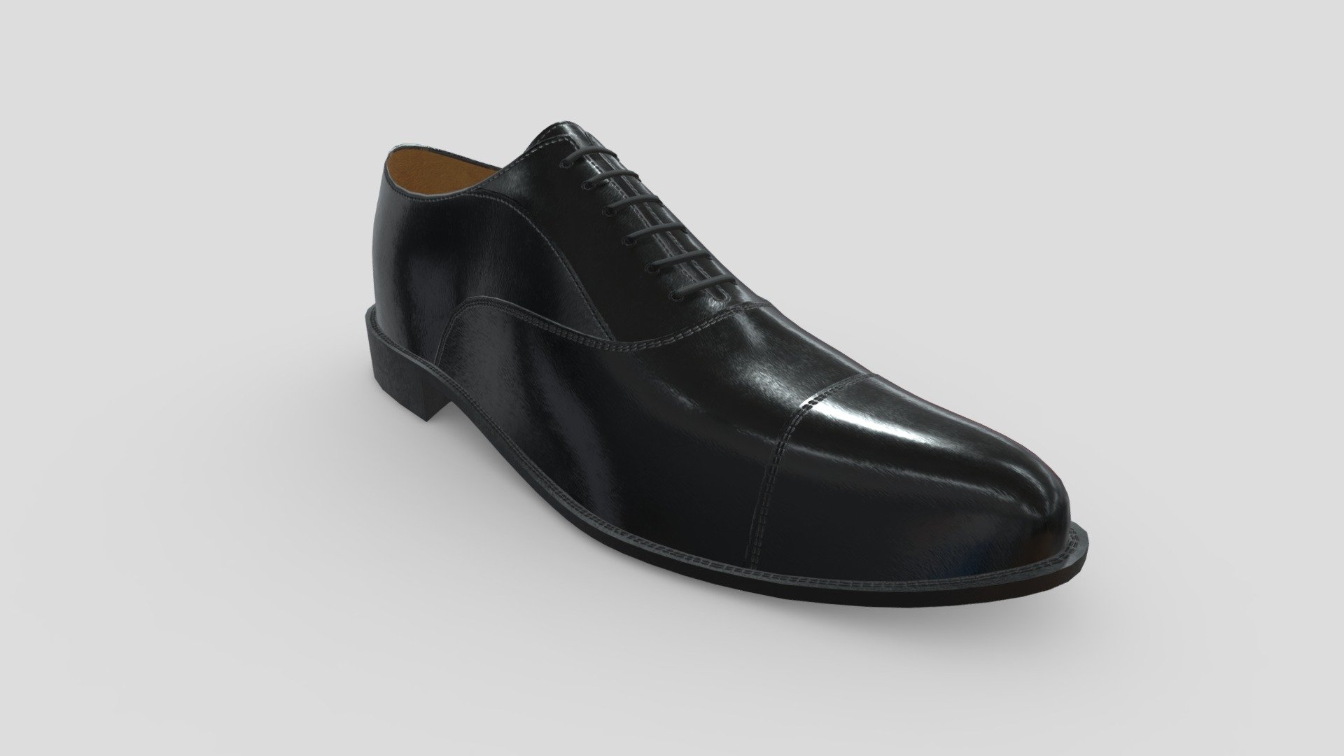 low poly 3d model of shoe - Oxford style leather shoe for men - Buy Royalty Free 3D model by assetfactory 3d model