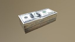 Low Poly Stack of Money money, dollar, stack, lowpoly, gameasset, free, gameready