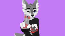 Winterpaw Mini Canine VRChat PC + Quest + VTuber chibi, avatar, quest, anthro, canine, furry, vrchat, vtuber, character, wolf