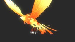 3D_phoenix_RIGIFY_Animation toon, bird, phoenix, rig, obj, 2d, fire, cartoon, 3d, anime, rigged