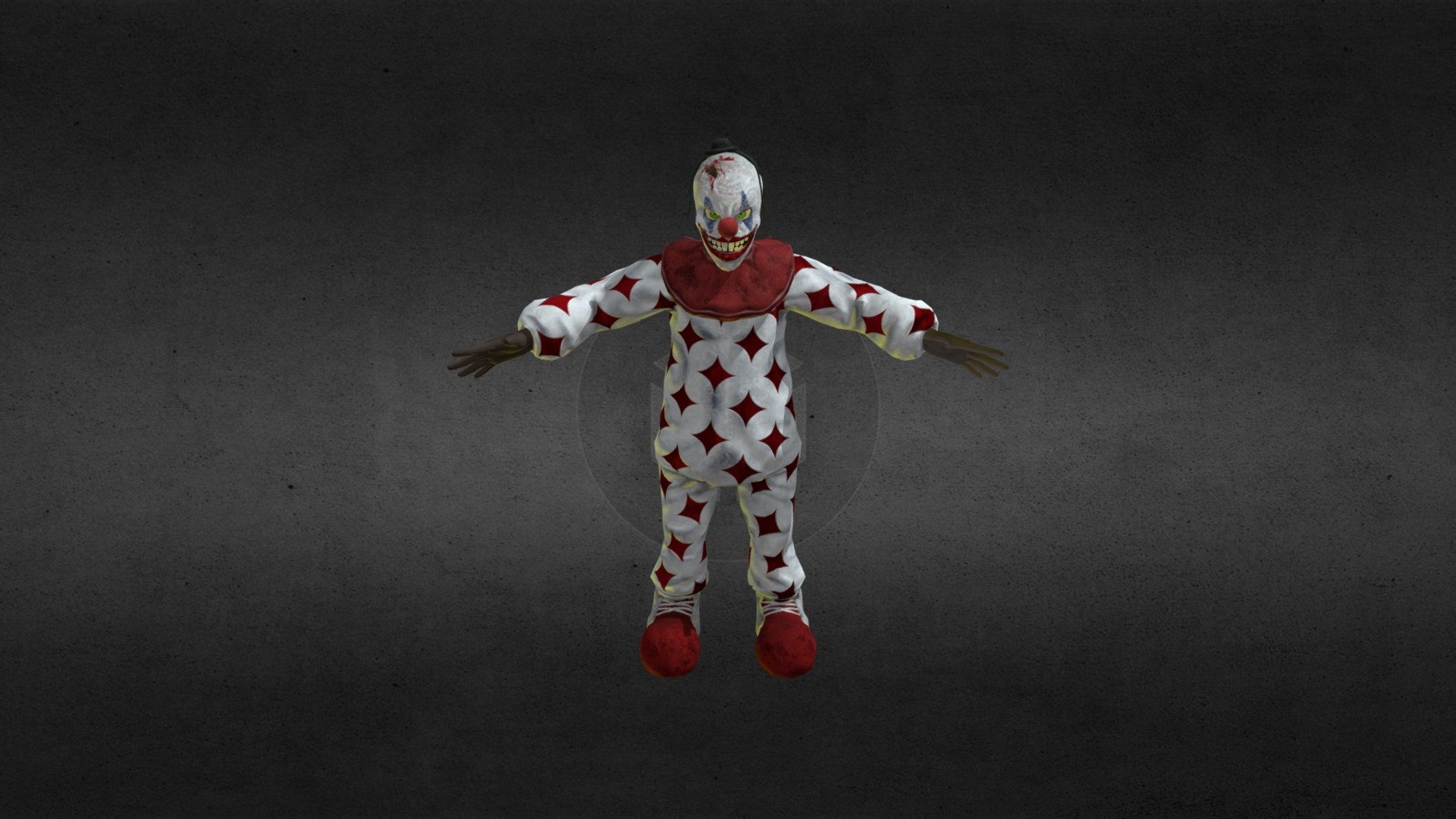 Scary Clown Ready For SMall Horror Project - Scary Clown - 3D model by RedDevon 3d model