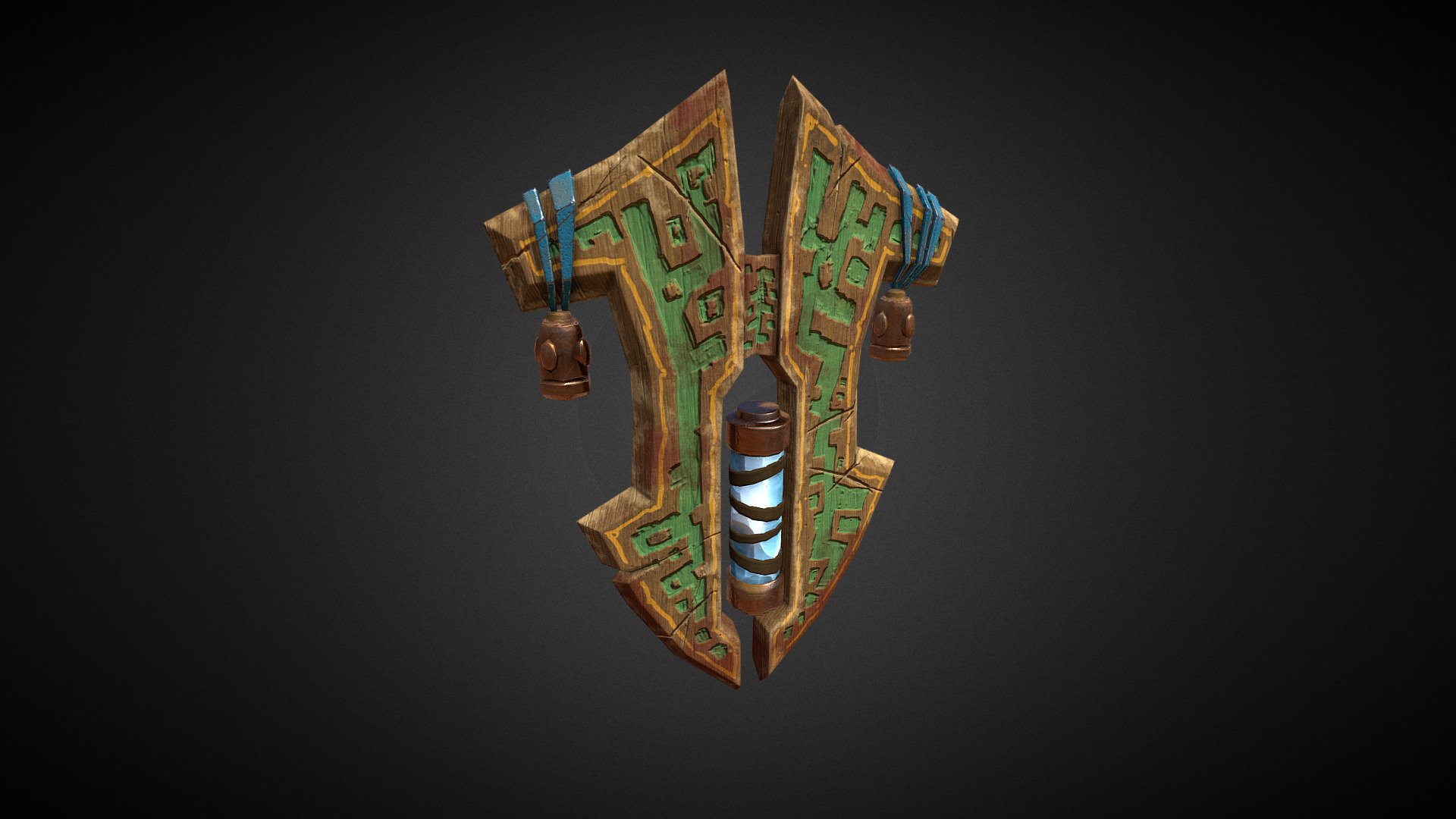 Wooden magic shield 
by firstkeeper concept

Autodesk Maya, Marmoset Toolbag, Substance Painter - Wooden magic shield - Download Free 3D model by Mike Piven (@mihail.piven) 3d model