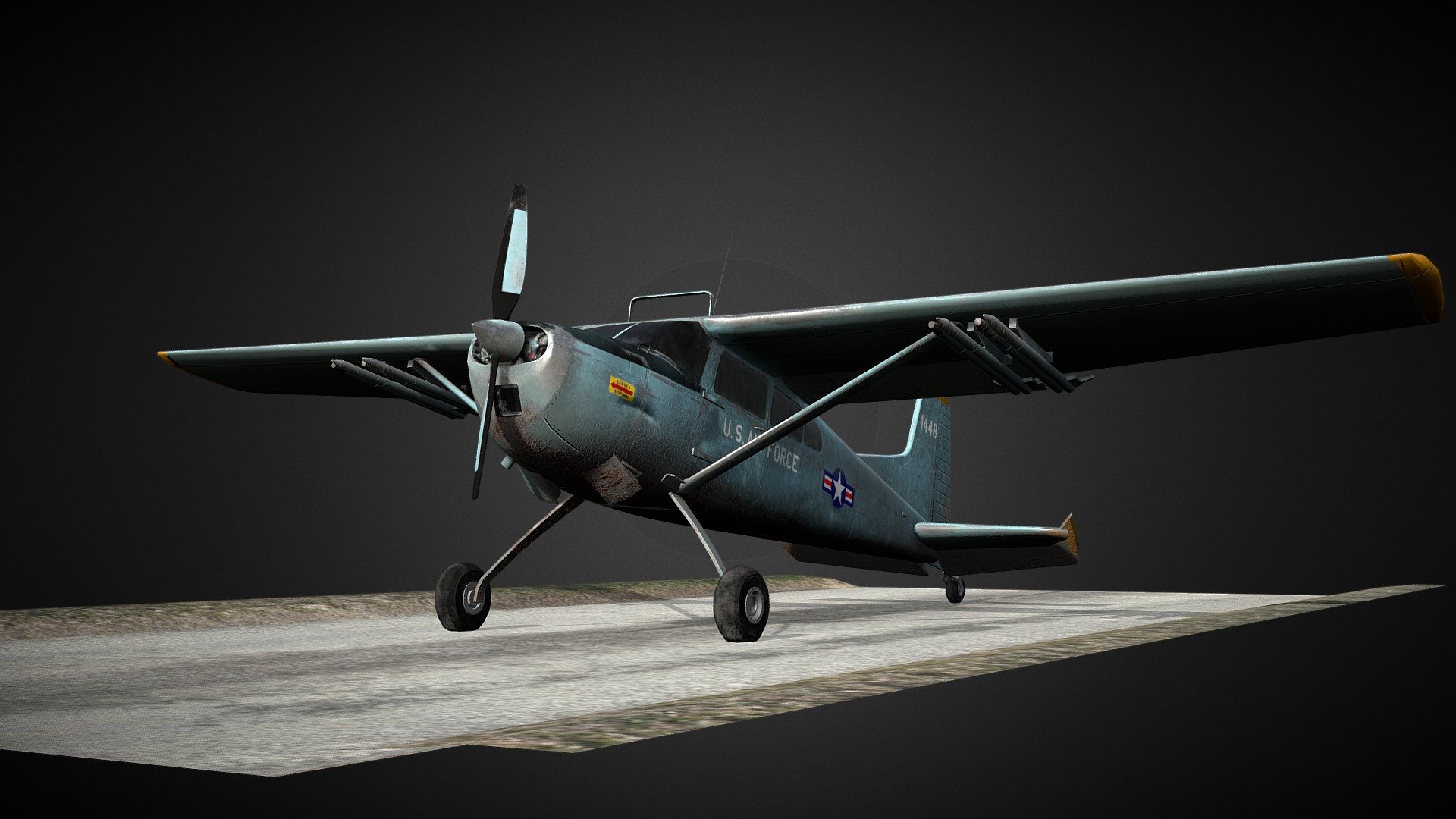 US Air Force Cessna U.17 reconnaissance plane from the Vietnam War on display at the War Remnants Museum, Ho Chi Minh City, Vietnam 3d model
