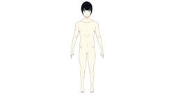 Anime Male base, mesh, boy, rig, character, modeling, asset, game, 3d, blender, lowpoly, low, poly, man, anime, download