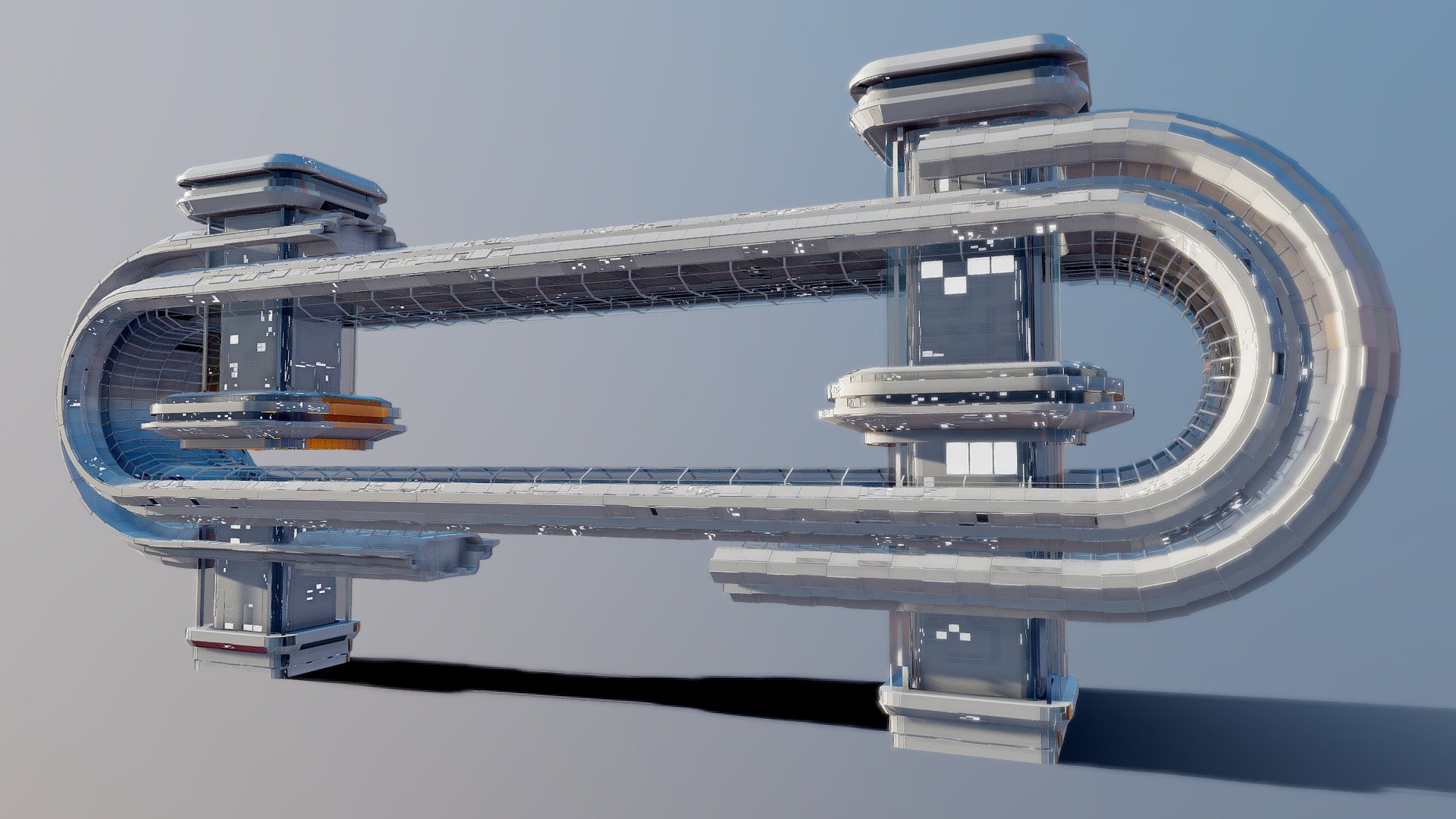 Sci-Fi Star base.
Generated proceduraly. 
FBX.
Very detailed 3d model