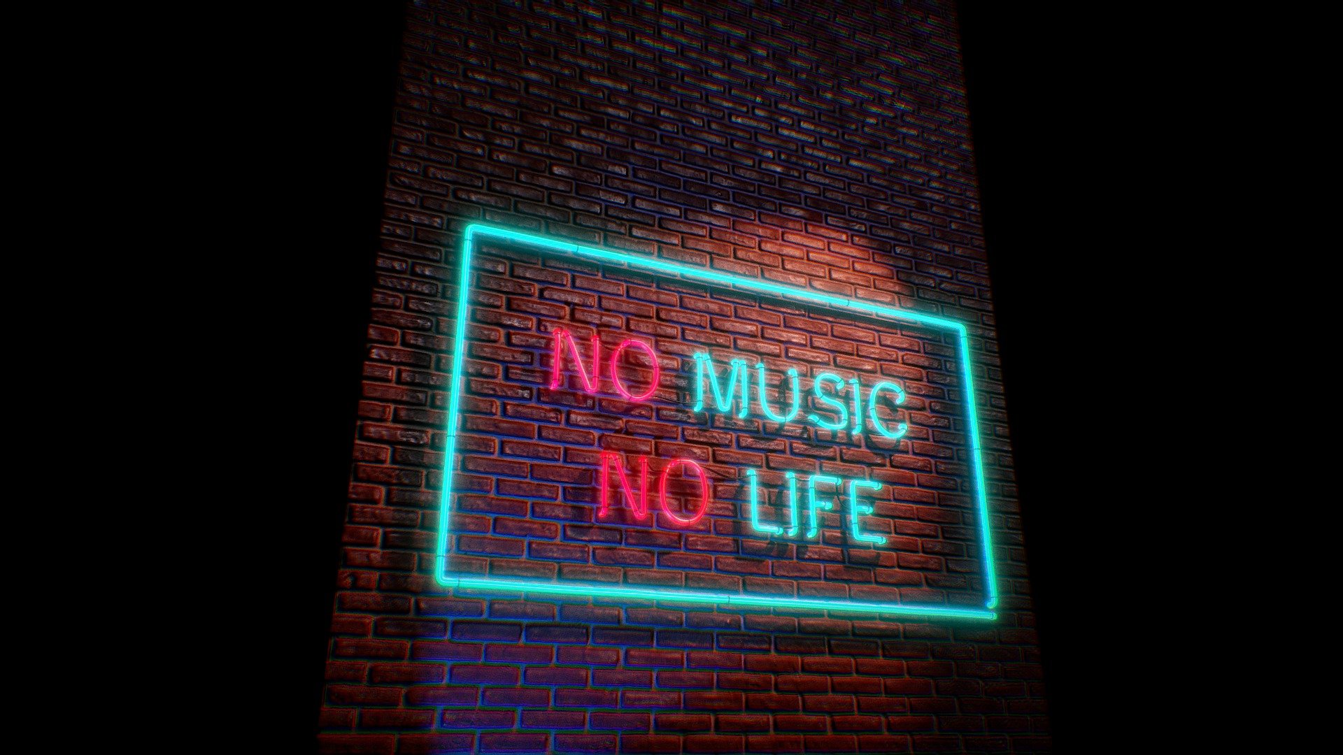 Neon - No music No life - 3D model by arqthomas 3d model