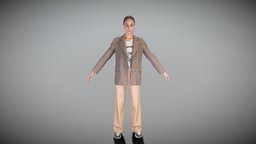 Young elegant woman ready for animation 452 office, style, archviz, scanning, shirt, people, standing, , fashion, jacket, pants, business, young, realistic, woman, beautiful, casual, beige, realism, sneakers, ztl, pretty, trousers, peoplescan, blazer, a-pose, apose, readyforanimation, businesswoman, photoscan, realitycapture, photogrammetry, game, lowpoly, female, human, highpoly, gameready, scanpeople, "redlips", "officeworker", "realityscan"