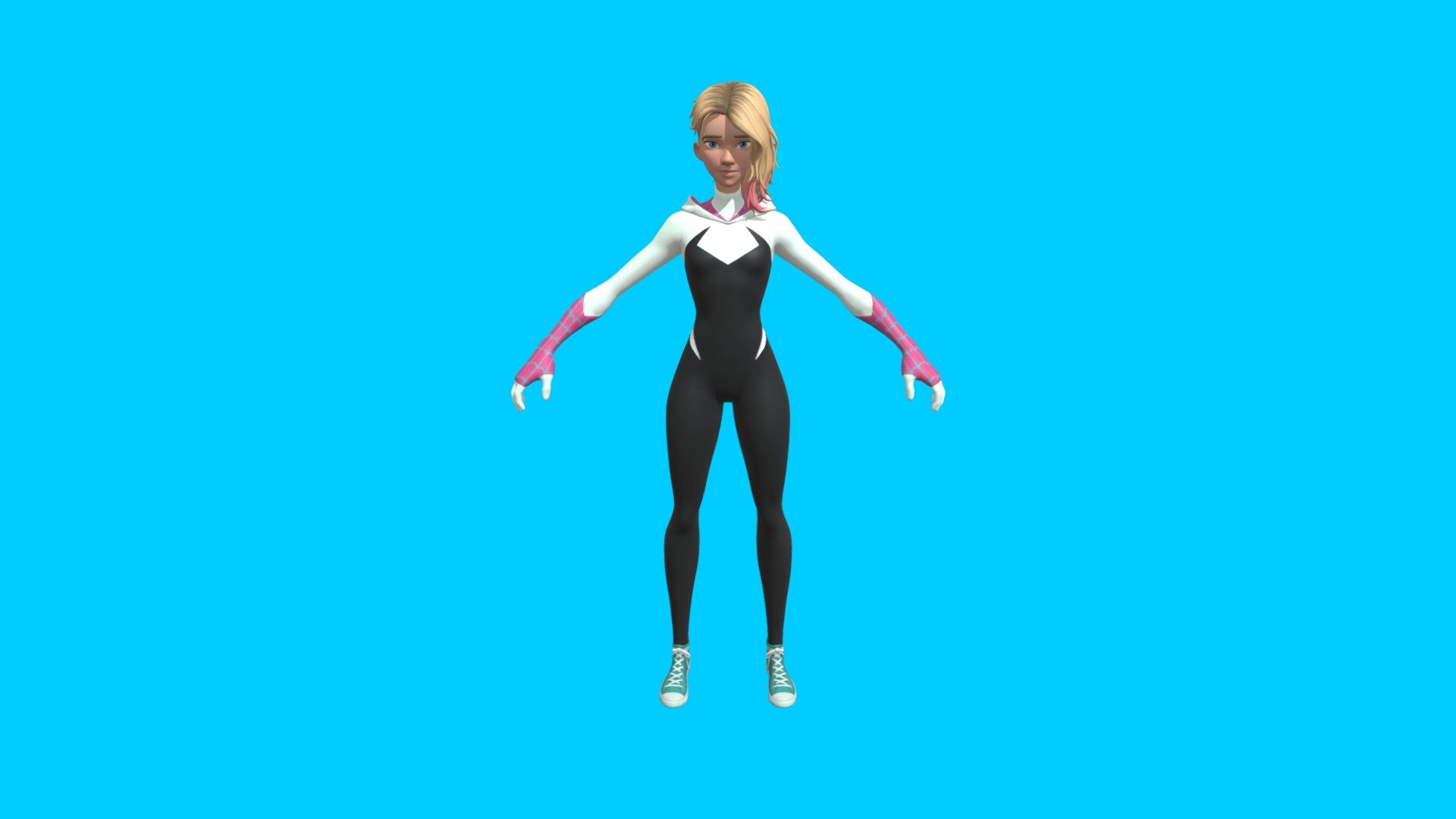 A very high detailed model of Spider Gwen! - Spider Gwen Playermodel (GMOD) - 3D model by dascalamity 3d model