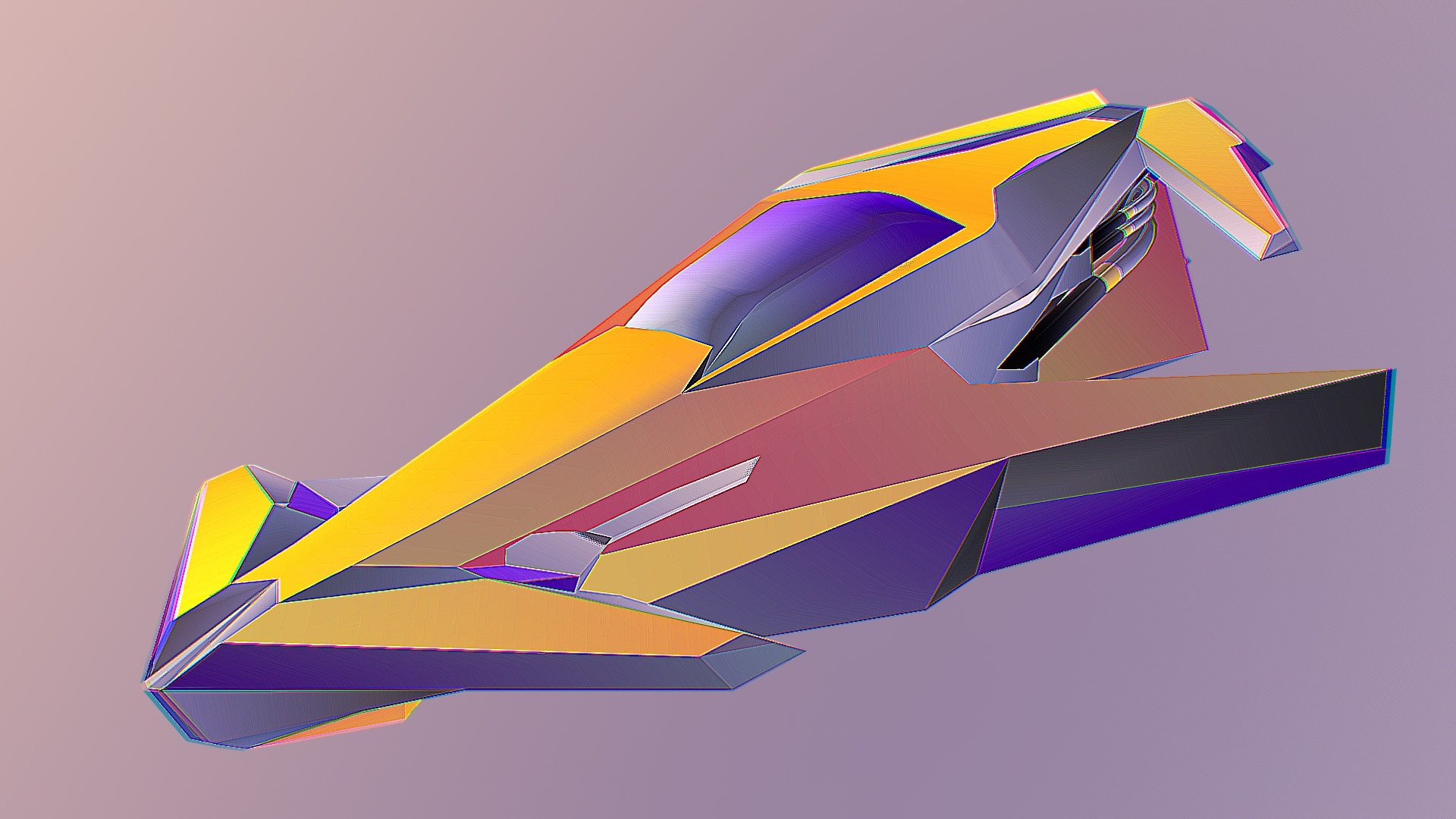 The design of this model was inspired by the wipeout franchise, (created for a racing game prototype). Using a combination of gradients and uv manipulation got me this result 3d model
