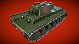 KV-1 ww2, soviet, tank, 3d-model, kv-1, lowpoly, animated