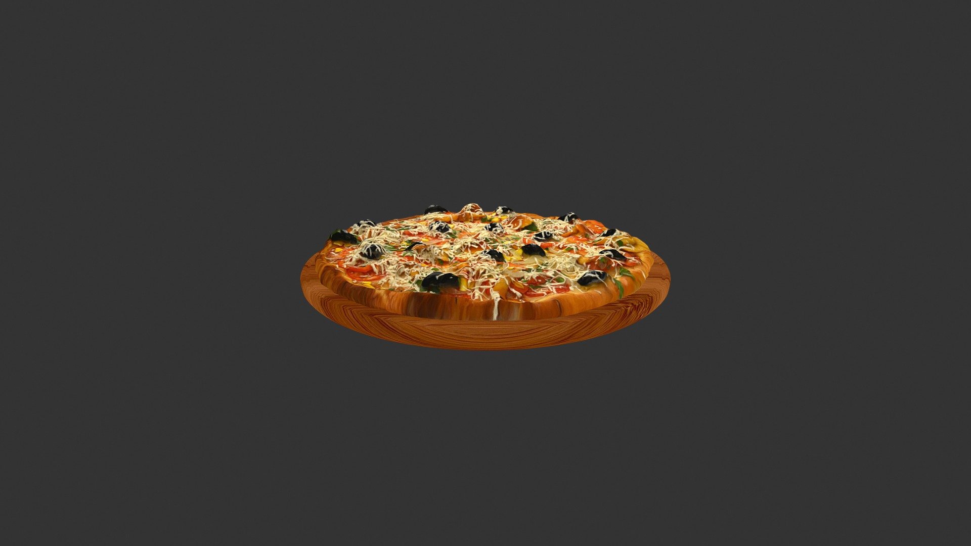 Mix_cheese_oliv_corn_etc_pizza - 3D model by alex.alexandrov.a 3d model