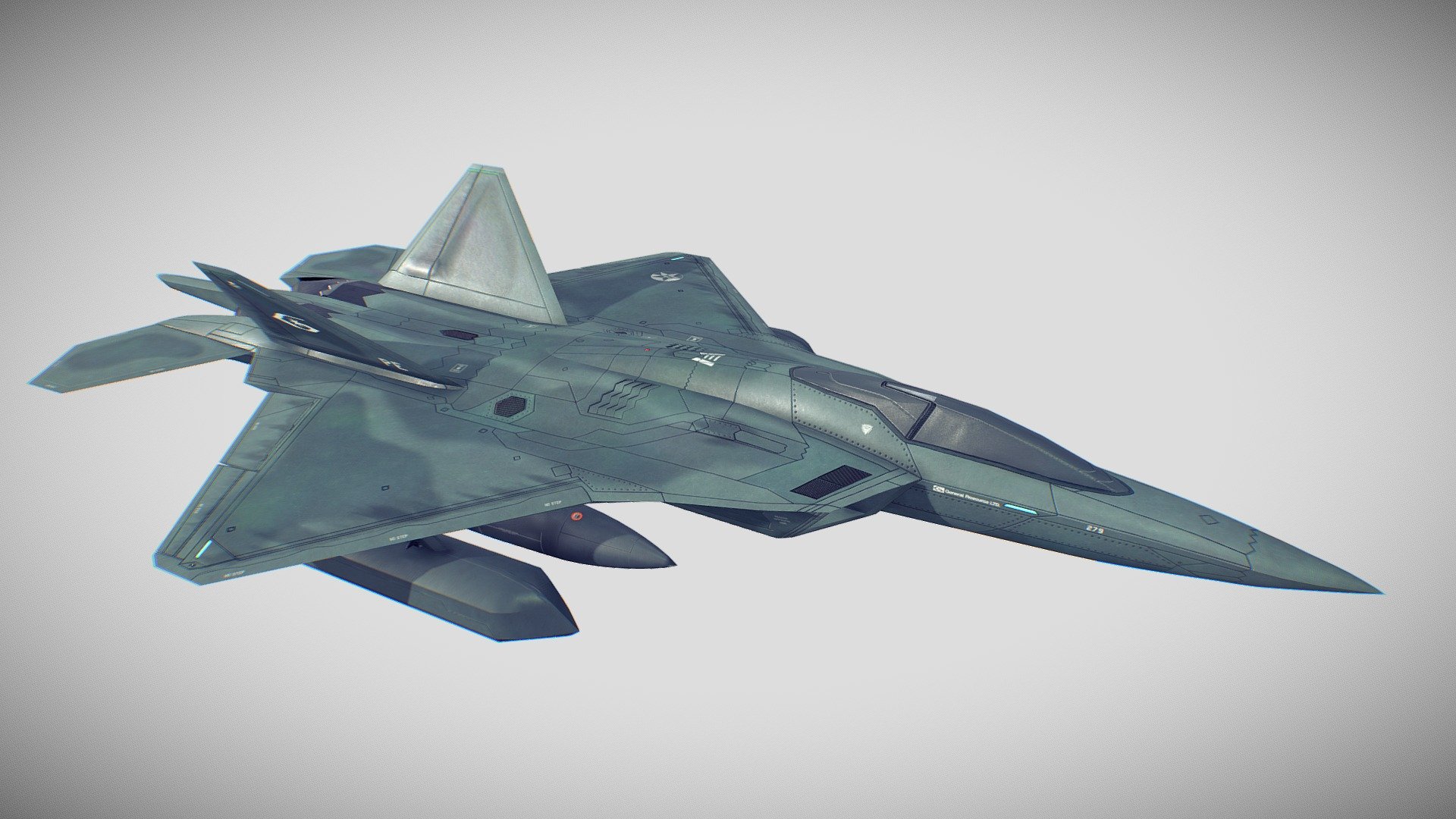 F-22C Raptor II, based on a concept art for a certain sci-fi/cyberpunk flight arcade game by Kei Yoshimizu.

It incorporates elements of the real life F-22 Raptor and YF-23 Black Widow. The final version in the source material looks too much like the former, despite being set in the GitS-like future, hence basing this on the more radical approach from the concept art.

Animated and fully textured 3d model