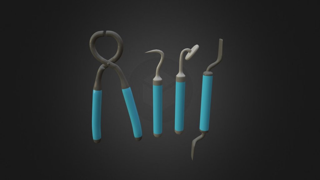 Low poly cartoon dentist instruments ready for production and ready for animation - Cartoon dentist intruments - Download Free 3D model by Blender Books (@blenderbooks) 3d model