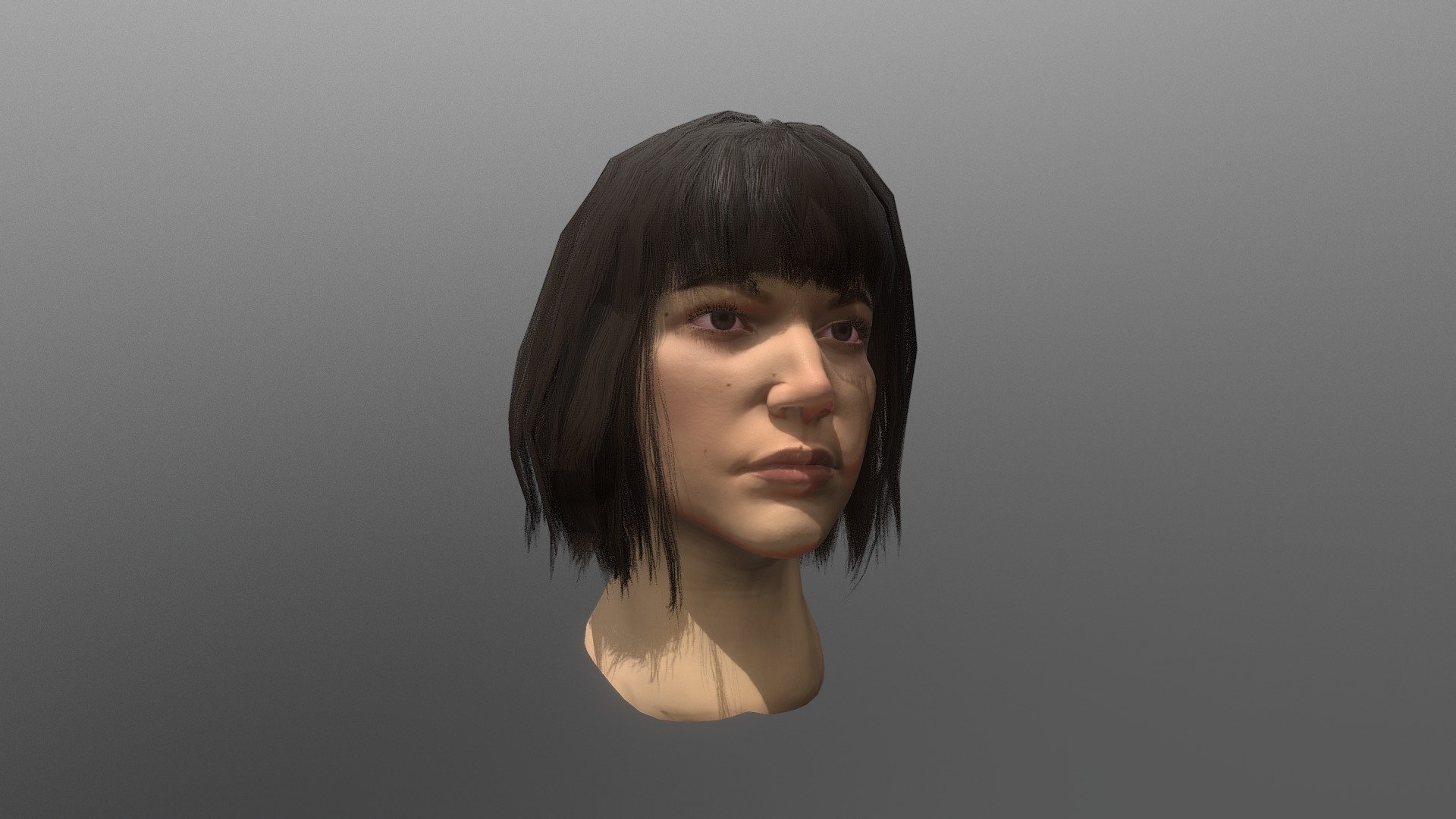 Work in Progress but thought it would be fun to share! Any feedback is really appreciated!! &lt;3

All the face textures are currently handtextured or sculpted. Same for the hair alpha, and all the hair planes are place by hand. The Eye texture is made procedurally in Substance Designer and has a soft SSS effect for a nice transition of iris into sclera! - Tokio Head [WIP] - 3D model by Debora Depenbrock (@deboradjd) 3d model