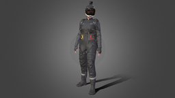 Woman in Skydiving Suit body, hair, suit, skydiving, clothes, bag, pants, shoes, boots, jump, gopro, backpack, camera, uniform, mask, woman, outfit, overall, overalls, jumpsuit, gloves, skydiver, character, 3d, helmet, model, female, male, modular, clothing, coverall