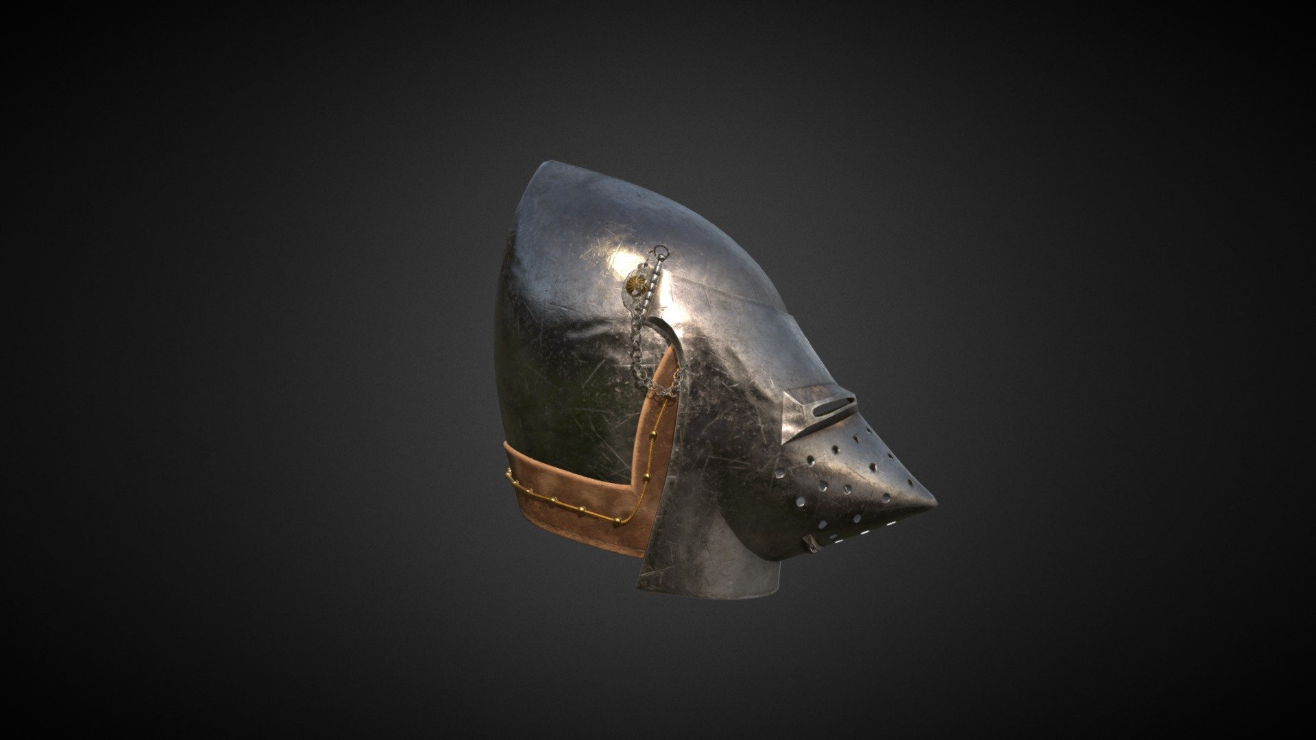 Knight Helmet Houndskull Bascinet - Buy Royalty Free 3D model by leo kerjean (@leo.kerjean) 3d model