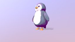 Low Poly Penguin penguin, low-poly-blender, cartoon, blender, lowpoly, blender3d, animation