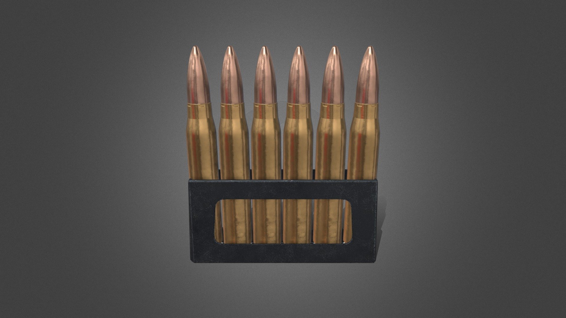 used during World War II 7.35×51mm carcano bullets and clip - Bullet 7.35×51mm carcano - Download Free 3D model by CN08 3d model