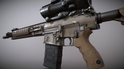 L129A1 Assault Rifle 8K rifle, assault, army, bullet, sight, infantry, 4k, 8k, l129a1, game, texture, pbr, gun, l129