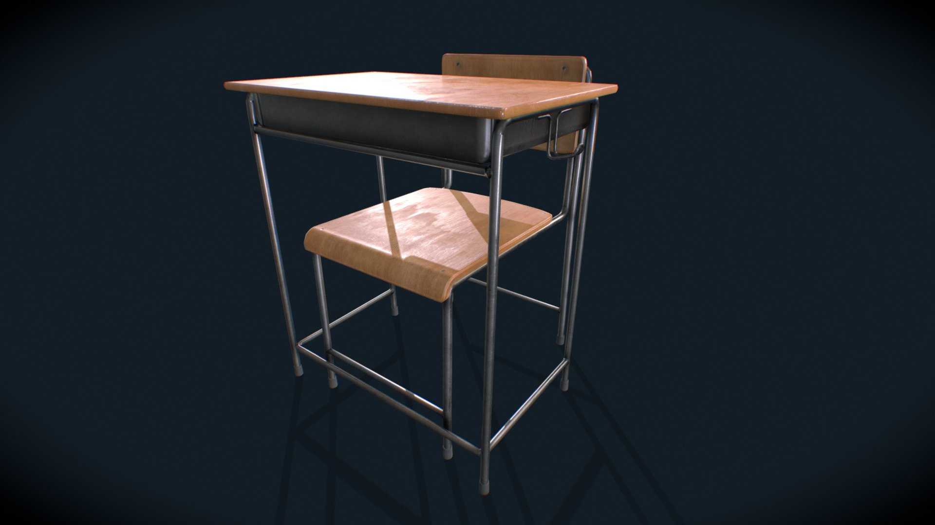 school!! - School wood chair - 3D model by Blak_Vice (@blak352yt) 3d model