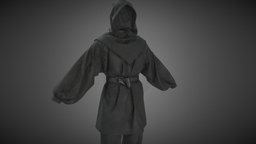All Black Medieval Outfit cloth, shirt, soldier, medieval, pants, boots, hood, farmer, villager, outfit, hoodie, peasant, vikings, chainmail, character, military, war, clothing, knight