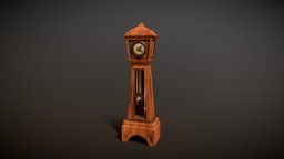 Low Poly Cartoon Stylized Floor Clock room, clock, prop, furniture, grandfather, sketchfabweeklychallenge, cartoon, asset, game, pbr, lowpoly, low, poly, house, stylized, livingroom, gameready
