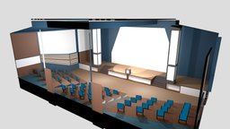 LowPoly Modern Auditorium Classroom cinema, modern, school, class, classroom, auditorium, architecture, lowpoly