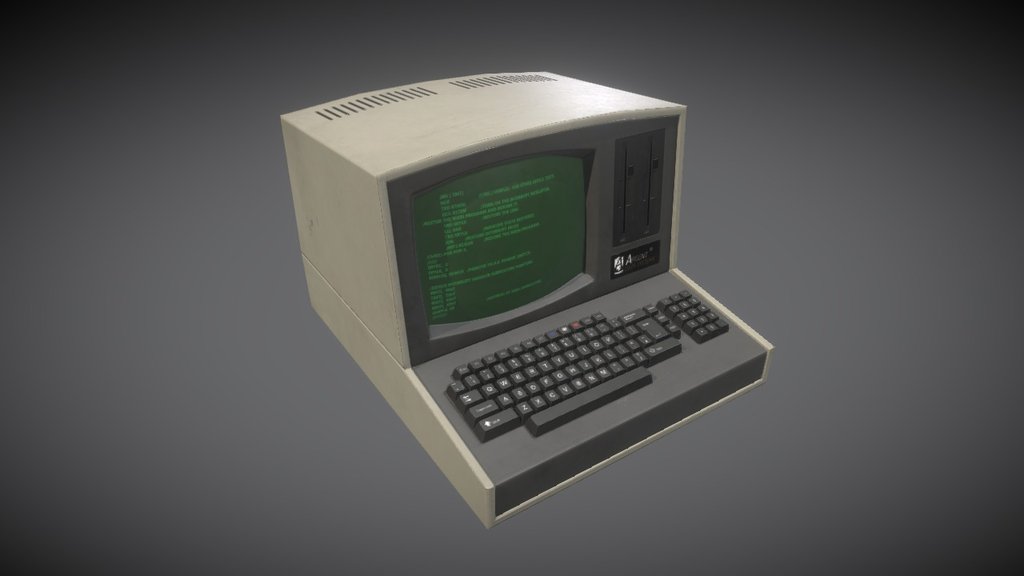 Low poly vintage pc model made using 3DS Max, Substance Designer and Photoshop CC 3d model