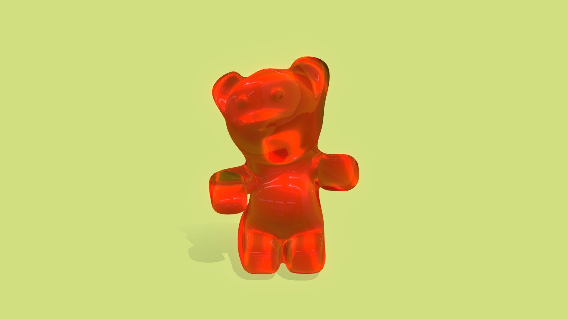 The preview shown is of the geometry with smoothed in Maya, the original model is lowPoly, the butt and the stomach have Nhair dynamics , include the .ma file - Gummy Bear - Buy Royalty Free 3D model by quetzal16 3d model