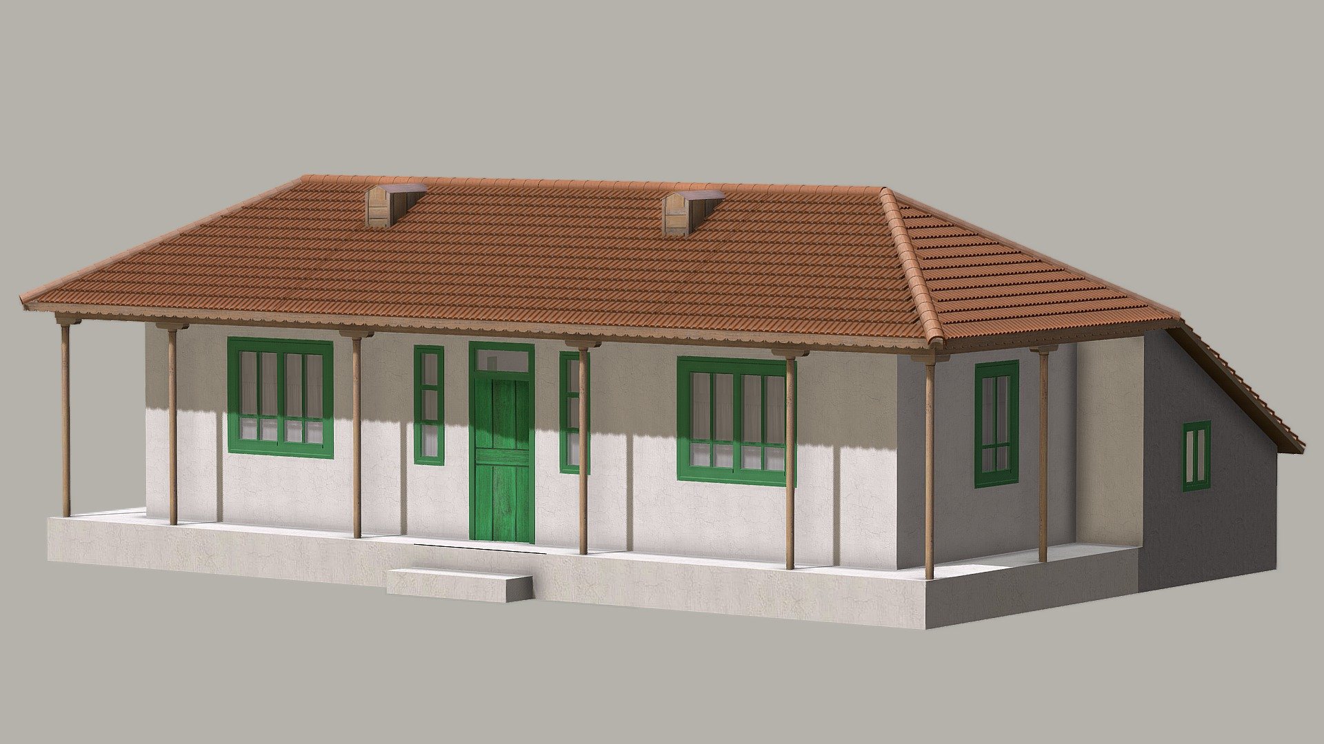 Balkan house from Vâlcelele (Valalî), Constanța County (Romania), dating back to the 1930s 3d model
