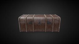 Old dusty chest chest, vintage, dirty, suitcase, old, dusty, game-ready, game-asset, game-model