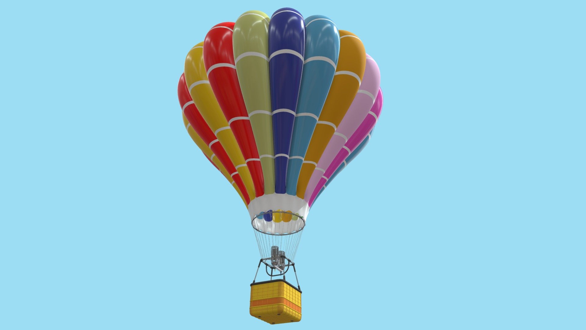 Detailed 3d model of a Hot air balloon symbol
All parts are grouped together 3d model