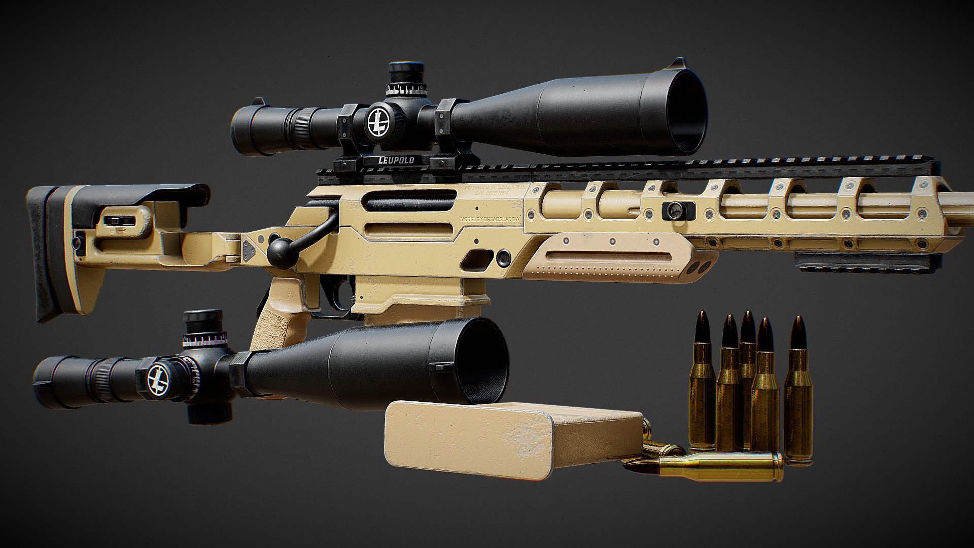 The FN Ballista is a sniper rifle developed by FN Herstal.

Modeled in Blender, Textured in Substance Painter 3d model