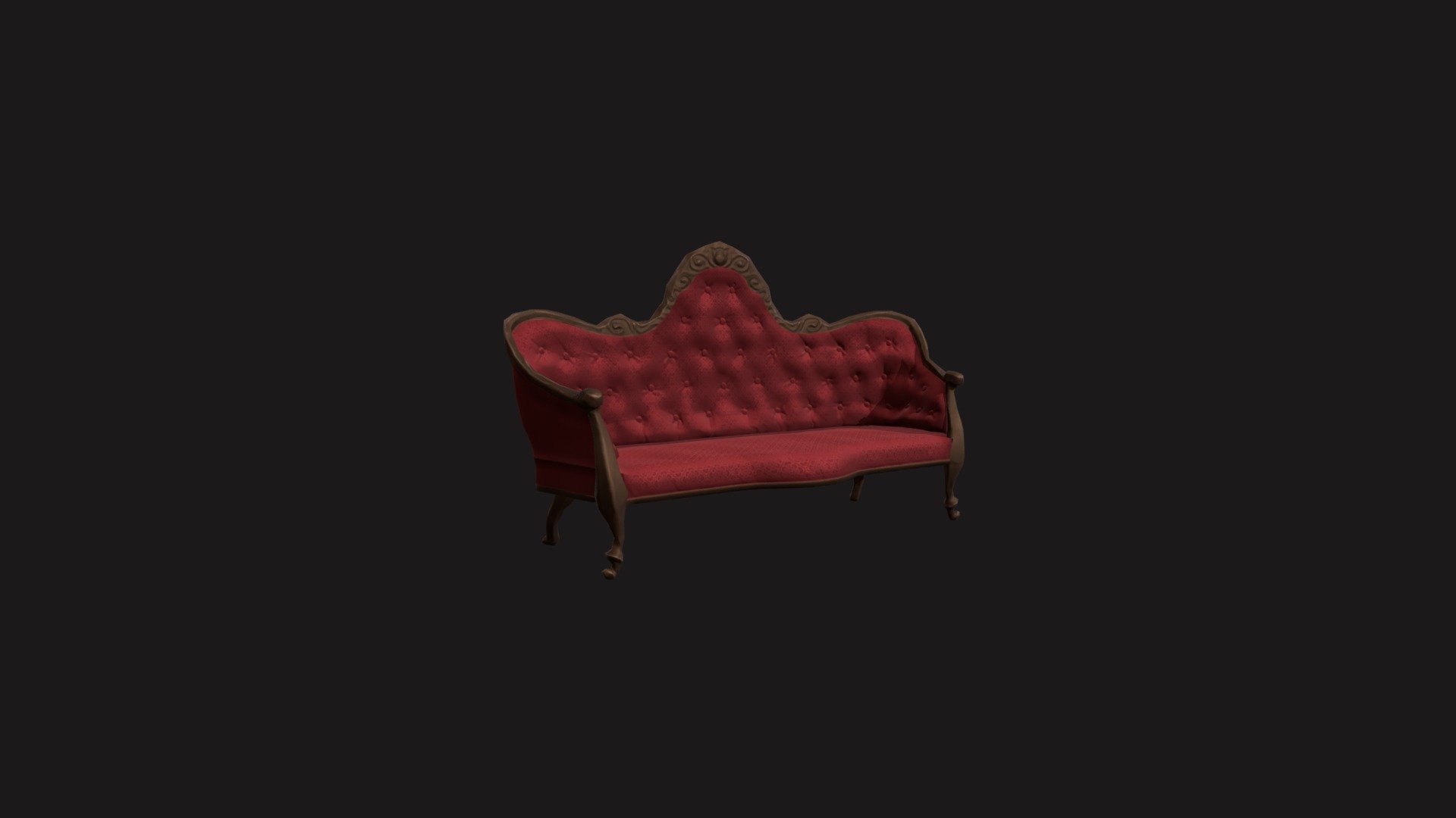A stylized Victorian-era Couch I made. I modeled the low-poly on blender and sculpted details in Zbrush. Textured in Substance Painter 3d model