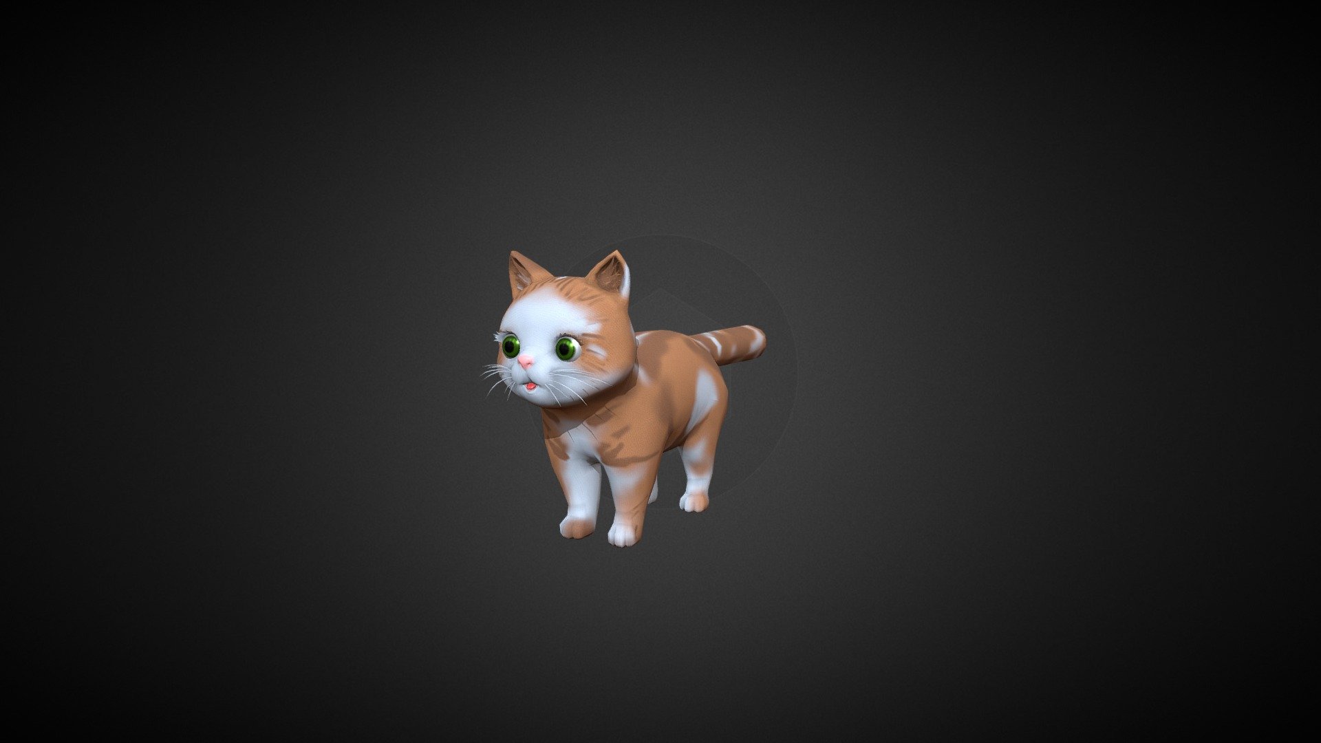 cartoon 3d cat model made in blender and manually textured in substance painter 3d model