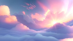 Stylized Cloudy Sky scene, sky, 360, clouds, level, rose, day, sunny, panorama, leveldesign, casual, dreamy, 6k, wallpaper, skybox, cloudy, cubemap, cartoon, stylized, blue, anime, environment, noai, createdwithai