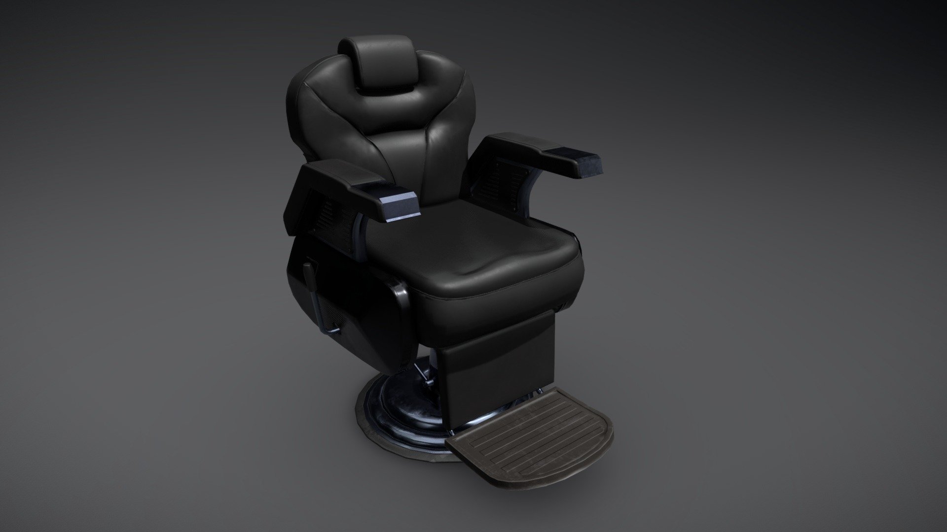 Black leather adjusted barber chair model
Modeled to scale in mm

Clean UV tiles no overlaps
Textures Separated by component type
Leather + Metal + Plastic: 4096x4096
AO
Albedo
Metal
Normal 
Roughness - Barber Chair - Download Free 3D model by Tyron (@Omty) 3d model
