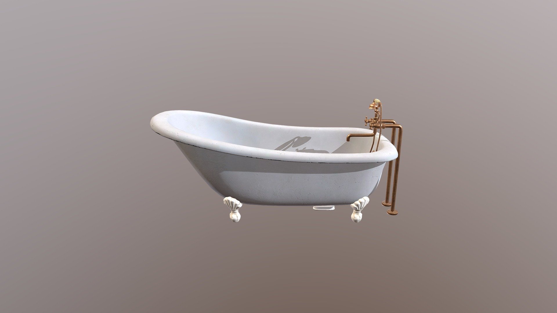 Bathtub with victorian style gargoyle inspired legs, tap and shower - Bathtub - 3D model by Dunechka 3d model