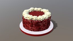 Red Velvet Cake red, cake, chocolate, birthday, scanned, bakery, macaron, velvet, photogrammetry, 3dsmax, 3dsmaxpublisher, cakesburg