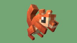 Red Squirrel red, cute, gaming, pet, squirrel, friendly, engine, nature, wildlife, outdoors, acorn, pixel-art, blockbench, low-poly, game, minecraft, voxel, model, creature, animal, model-engine, red-squirrel