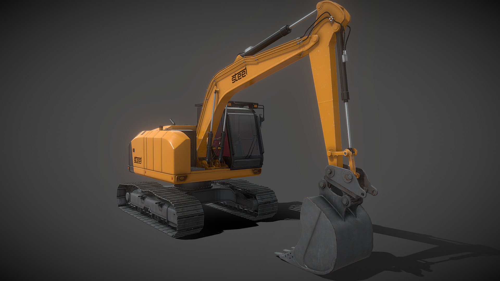 Excavators are popular earthmoving vehicles that feature a bucket, arm, rotating cab and movable tracks. These components provide superior digging power and mobility, allowing this heavy equipment to perform a variety of functions, from digging trenches and breaking holes to lifting away waste and excavating mines 3d model