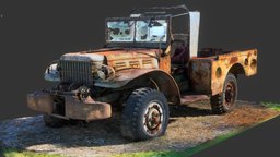 Dodge M51 Truck (OLD) truck, abandoned, ww2, 4x4, rusty, scrap, junk, ruined, dodge, lorry, scan, military, car