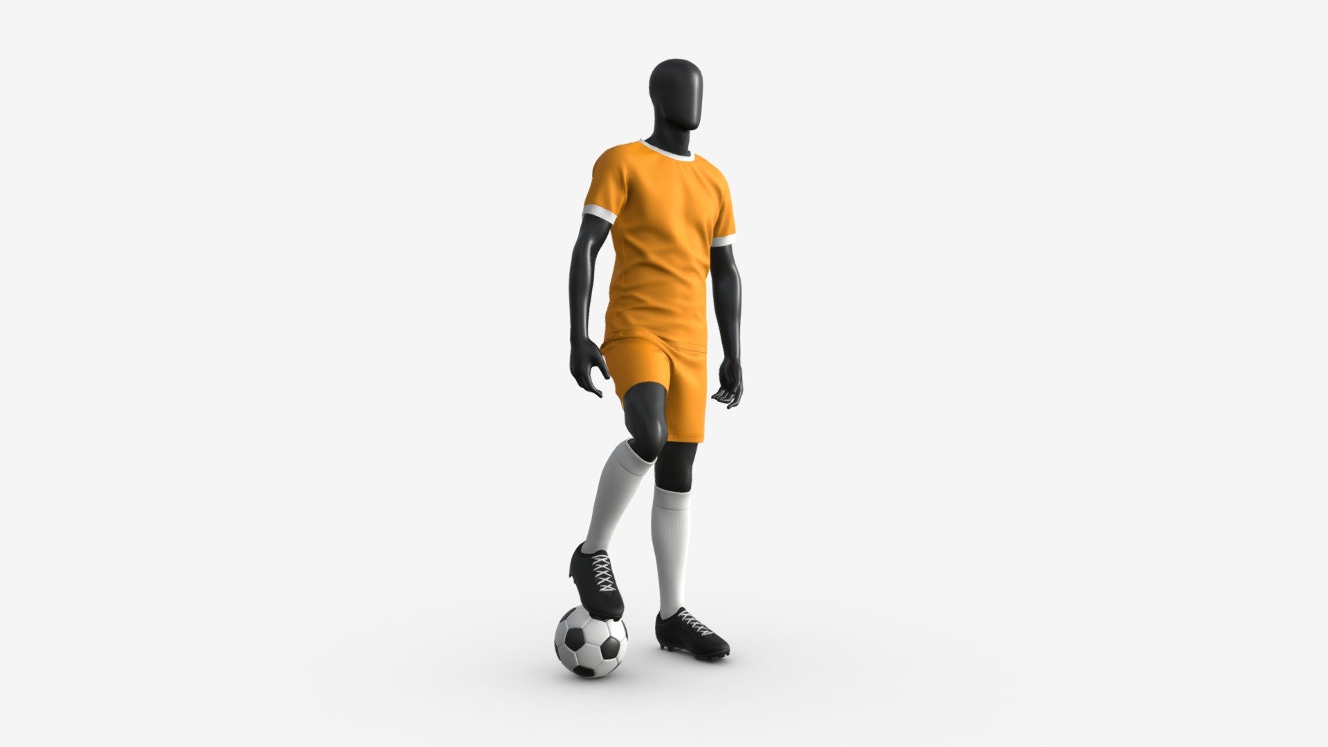 Male Mannequin in Soccer Uniform with Ball 02 - Buy Royalty Free 3D model by HQ3DMOD (@AivisAstics) 3d model