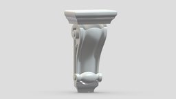 Scroll Corbel 56 stl, room, printing, set, element, luxury, console, architectural, detail, column, module, pack, ornament, molding, cornice, carving, classic, decorative, bracket, capital, decor, print, printable, baroque, classical, kitbash, pearlworks, architecture, 3d, house, decoration, interior, wall, pearlwork