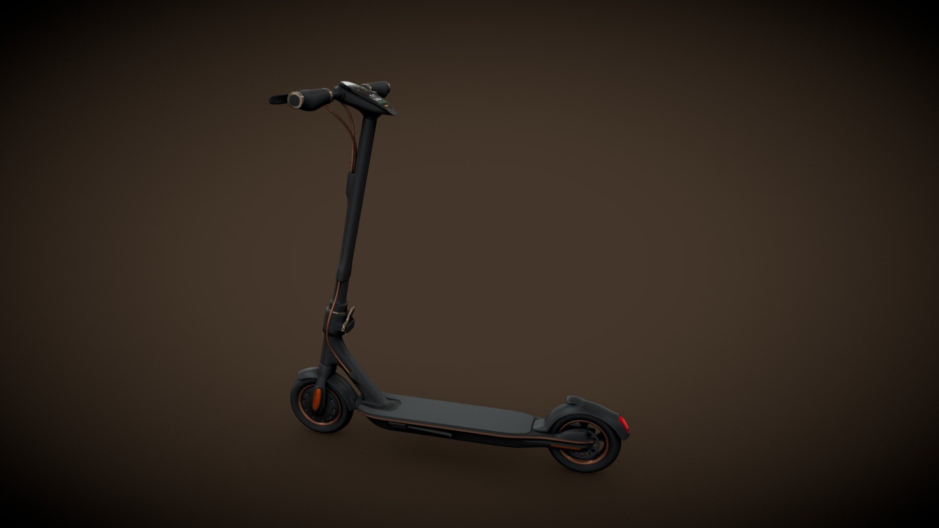 Electric scooter model. 

Low poly Subdiv model included. 

Hipoly model with material IDs included. 

PBR textures 3d model