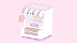 Donut Shop food, cafe, flat, donuts, purple, sweden, store, pink, flatshaded, donut, sweet, pastry, blender-3d, pastel, flatshading, flatcolor, flat-color, desserts, flatcolors, blender, design, shop