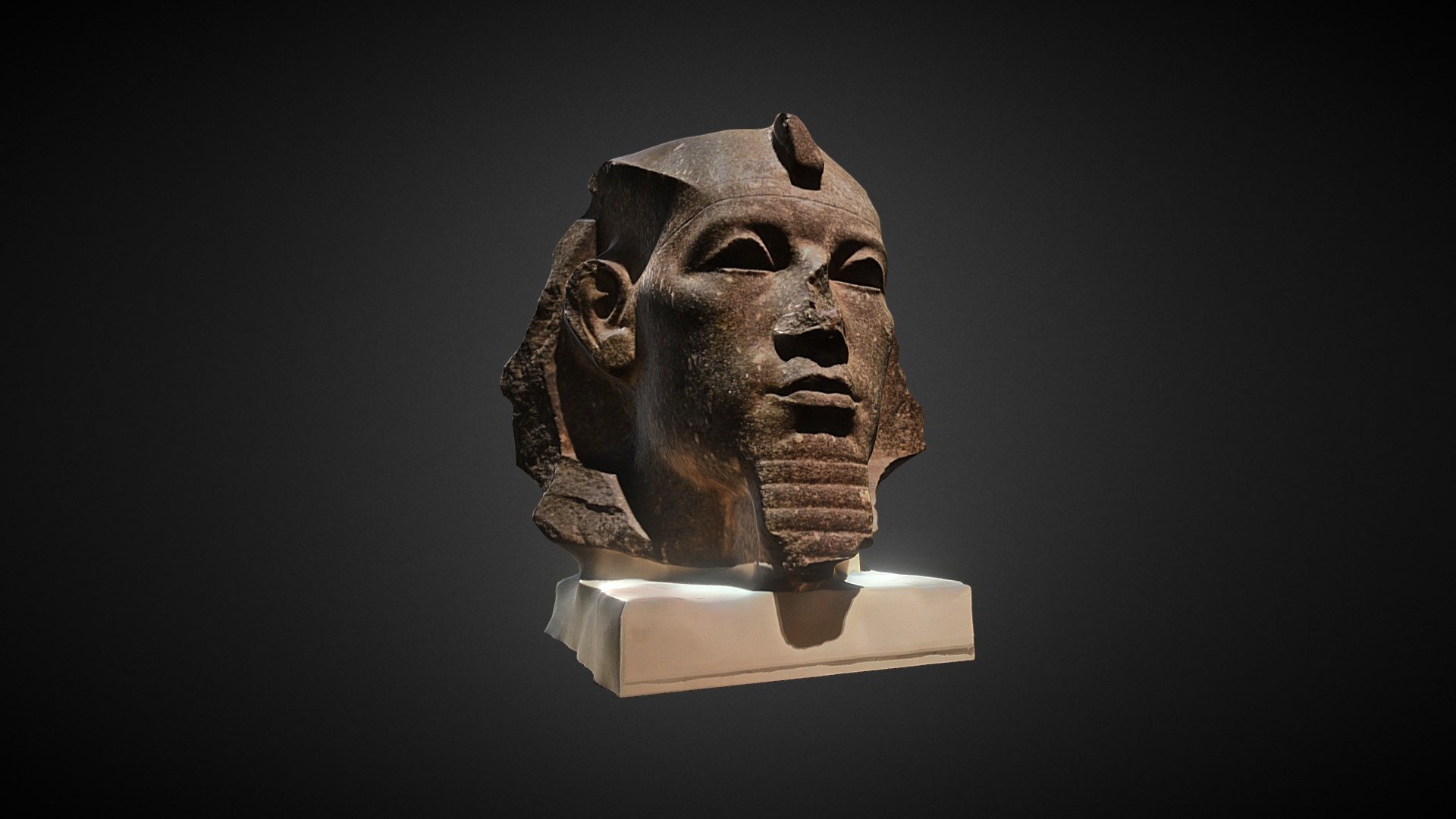 From the Temple of Bastet, Bubastis, Egypt 12th Dynasty, around 1800 BC. From a colossal statue in a temple.

Scan by Thomas Flynn using a Sony DSC HX5 and 123D Catch - Granite head of Amenemhat III - Download Free 3D model by The British Museum (@britishmuseum) 3d model