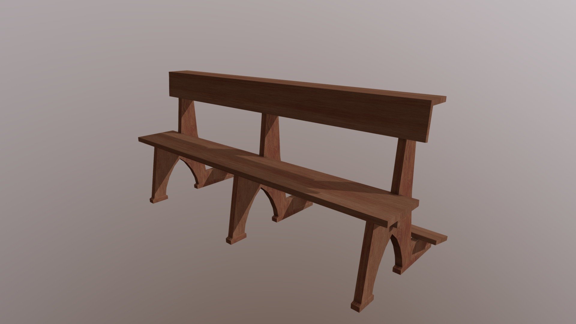 It is simple low poly bench, based on benches in Milano cathedral
Orginal textures: https://www.poliigon.com/texture/wood-fine-dark-004 - Church Bench - Download Free 3D model by Ryoce 3d model