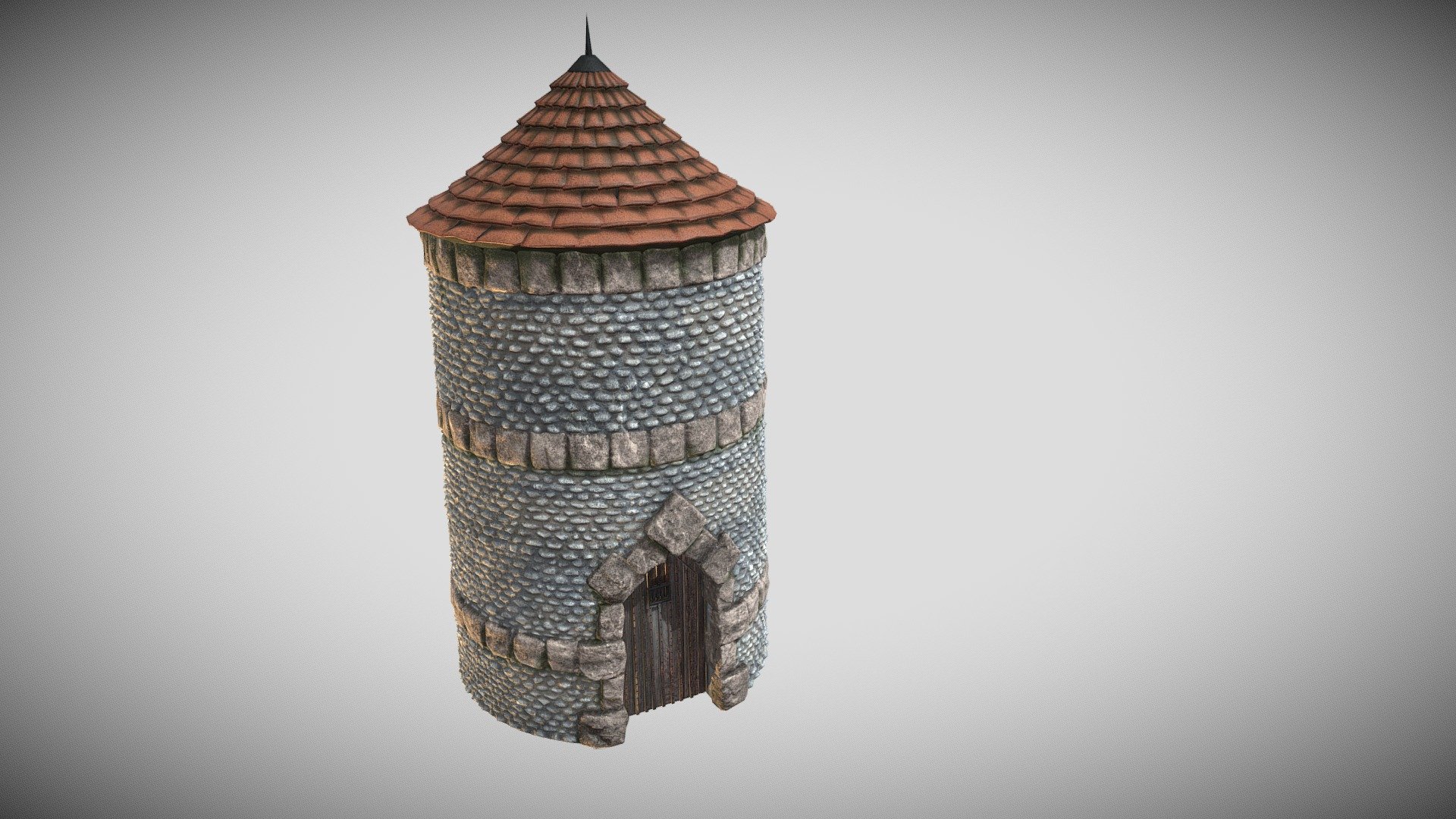 The Medieval Tower Stone Turret Low-Poly Game Asset is our newest 3D model for download. This game-ready asset is ideal for any project or game with mediaeval or fantasy themes.

High-quality 2K PBR photographic textures for the diffuse, normal, bump, and smoothness maps are included with the model, which gives the object more realistic features.

The Medieval Tower model has also been carefully optimised, with only 22177 faces and 14099 vertices in its low-polygon count. Because of this, it can be used in games or real-time applications without sacrificing visual quality.

In order for you to use the medieval stone tower model with your favourite 3D software, we also made care to export it in a variety of file formats, including blend (native), obj, fbx, stl, ply, and dae.

The Medieval Tower Turret Low-Poly Game Asset is a flexible and excellent 3D model that is prepared for usage in your games or 3D projects 3d model