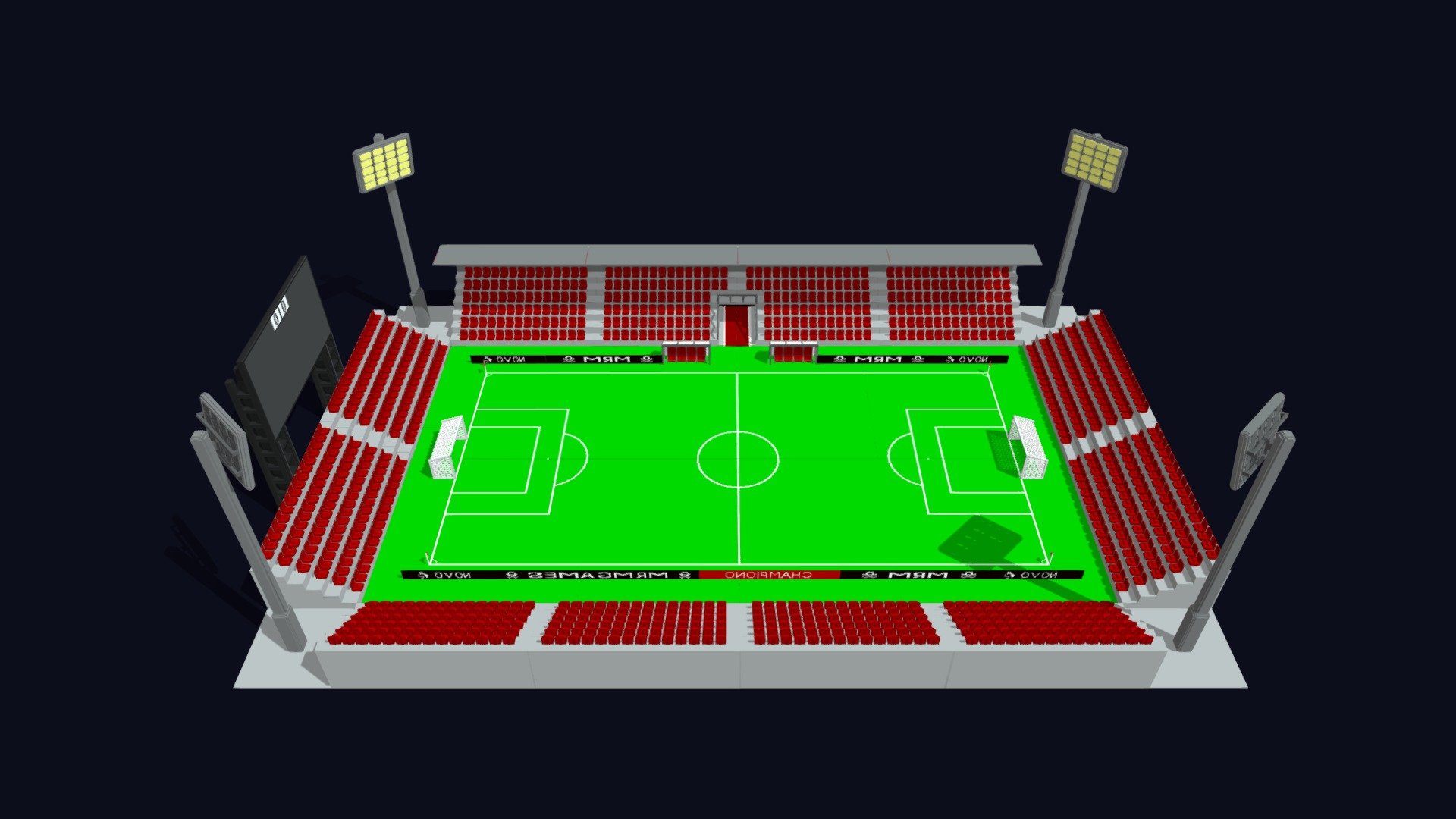 Football ( Soccer) Modular Stadium pack made in Voxel style !

Game ready assets with easy set up for your lowpoly game 

Contain 2 teams ( 22 players ) and balls !

Check more Voxel collections : 

Voxel Props Pack

Voxel Weapons

Voxel Characters

Voxel Shields

Check the aveilable Stores

By MrMustrache - Football Stadium Pack - 3D Low Poly Voxel - 3D model by MrMGames 3d model